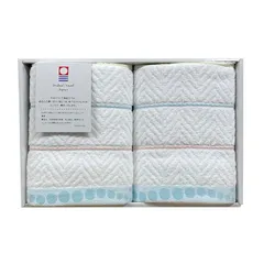 今治タオル ギフトセット フェイスタオル2枚 ボーダー柄 日本製 綿100% ギフトボックス入り プレゼント 0