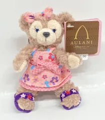 AULANI A DISNEY RESORT & SPA ぬいぐるみキーチェーン ShellieMay The DISNEY Bear シェリーメイ(ピンク花柄ワンピース) AULANI
