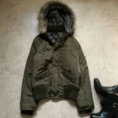 CECIL McBEE 中綿ジャケット ラクーンファー付き フライトジャケット 短丈 Y2K 平成ギャル Archive ミリタリー N-2Bタイプブルゾン カーキ 90s 00s