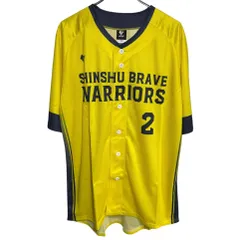 C403 【未使用】 信州ブレイブウォリアーズ 背番号2 BUFORD オーセンティック ユニフォーム ベースボールシャツ イエロー メンズ 2XL