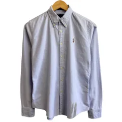 RALPH LAUREN  ラルフローレン SLIM FIT ボタンダウンシャツ コットンシャツ 長袖シャツ ワンポイントロゴ 刺繍 ライトブルー 青 No.H932