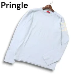 Pringle プリングル 秋冬 ウール混★ ロゴ クルーネック ニット セーター Sz.S　メンズ スコットランド製