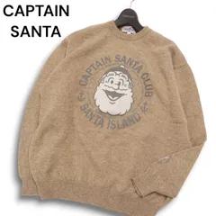 CAPTAIN SANTA キャプテンサンタ 秋冬 ウール★ キャラクター ロゴ クルーネック ニット セーター Sz.L メンズ 日本製のサムネイル