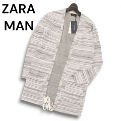 【新品 未使用】 ZARA MAN ザラ マン ボーダー★ ロング ニット カーディガン ガウン 羽織り Sz.S メンズ