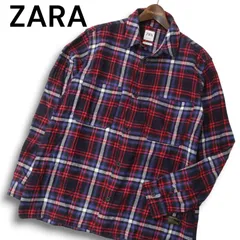 ZARA ザラ マン 秋冬 現行タグ★ RELAXED FIT 長袖 チェック ネル シャツ Sz.M メンズ