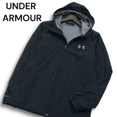UNDER ARMOUR アンダーアーマー 秋冬 COLDGEAR 裏起毛★ デジカモ 迷彩 ジップ パーカー Sz.LG メンズ 黒 トレーニング