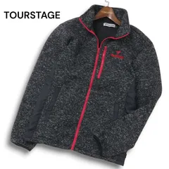 TOURSTAGE ツアーステージ ゴルフ 秋冬★ ロゴ刺繍 フリース ニット ジャケット ブルゾン Sz.L メンズ