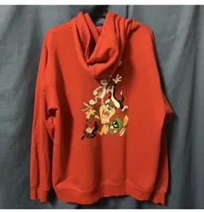 【美品】ルーニーチューンズ　スウェットパーカー　レッド　XL