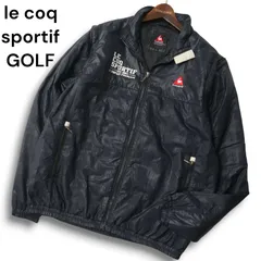 le coq sportif GOLF ルコック ゴルフ 秋冬 2WAY 袖着脱可 チェック切替 中綿 ブルゾン ジャケット Sz.LL メンズ 紺 大きい