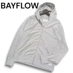 BAYFLOW ベイフロー パイル★ ジップアップ パーカー フーディー Sz.S～M位 メンズ 灰 グレー