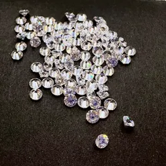 【10粒セット】《宝石質 CZダイヤモンド》ラウンドファセットカット ルース 3mm　ネイルアート/ジュエリー素材