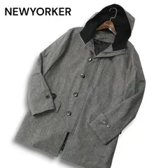 NEWYORKER ニューヨーカー 秋冬 ウール★ ツイード フーディー コート Sz.L　メンズ 日本製