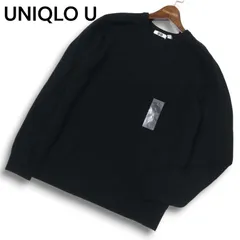 新品 22AW★ UNIQLO U ユニクロ ユー ルメール クレープ ウール100％ クルーネック セーター ニット Sz.L メンズ 黒 未使用