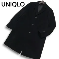 UNIQLO ユニクロ 秋冬★ ウール カシミヤ チェスターコート Sz.L メンズ 黒