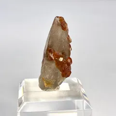 中国 福建省産 スペサルティンガーネット＆スモーキークォーツ 【一点物】 原石 鉱物 天然石 パワーストーン (No.1735)