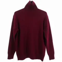 バーニーズニューヨーク BARNEYS NEW YORK ニット セーター ハイゲージリブ タートルネック ハイネック 長袖 S ワインレッド 赤のサムネイル