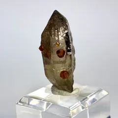 中国 福建省産 スペサルティンガーネット＆スモーキークォーツ 【一点物】 原石 鉱物 天然石 パワーストーン (No.1736)