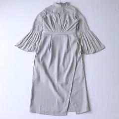 レースレディース Lace Ladies フェイクレイヤード タック プリーツ タイト ワンピース S グレー