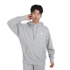 adidas(アディダス) M ESS+ 3ST スウェットフーディ ミディアムグレーヘザー M [グレー] [Ｍ]
