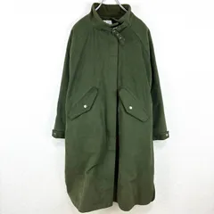 モッズコート ミリタリーコート 【L】ボア カーキ ロング アースカラー  ウエスト絞り ドローコート ユニセックス　韓国製