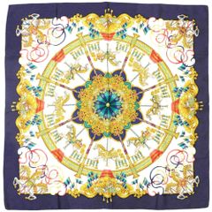 新品同様 エルメス カレ45 カヴロッシュ ブリッド ドゥ ガラ タータン