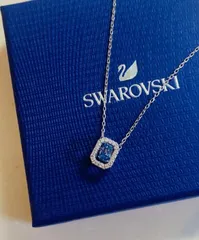 新品 スワロフスキーSwarovskiUna ネックレス オクタゴンカットブルー