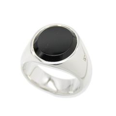 値下げ可能】CELINE シルバー ブラックストーン リング 58 - メルカリ