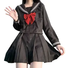 新品 [City Sea Sky] セーラー服 長袖 白 大きいサイズ 制服セット 黒 女子制服 5xl スクール制服 コスチューム 学生服 半袖 紺色 4点セット 可愛い服 白三本 前開き JK制服 コスプレ ハロウィン仮装 学園祭 文化祭