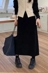 ロングスカート　黒　スカート　レディース　春　オシャレ　ロング