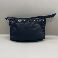 良品　MARY QUANT マリークワント　セカンドバッグ　コスメポーチ　小物入れ　ナイロン　花　フラワー　黒　ブラック