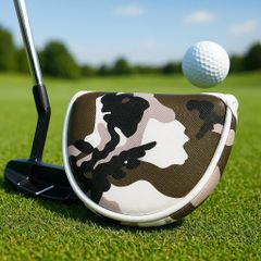 ゴルフ パターカバー カモフラ 迷彩柄 マレットタイプ対応 マグネット式 厚手