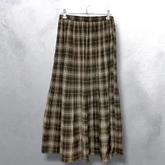 良品　Samansa Mos2 blue サマンサモスモスブルー　チェック　プリーツ　ロングスカート　ブラウン系　スカート　フレアスカート