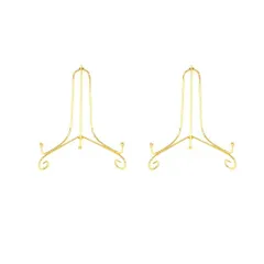 【特価セール】(2個セット) 4号 本立て 写真立て 皿立 アイアン ゴールドプレートスタンド