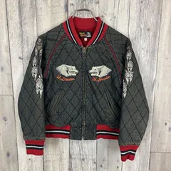 Wark Denim WASK ワスク ロンリーウルフ 犬ぞり 白熊 刺繍 ラグラン キルティング スカジャン スタジャン スタジアム ジャンパー キッズ 140 サイズ