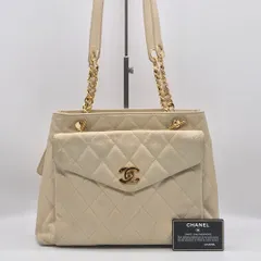 シャネル キャビアスキン チェーン トートバッグ ショルダーバッグ ホワイト 値段交渉歓迎