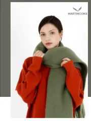 ウールソフト 起毛マフラー グリーン抹茶