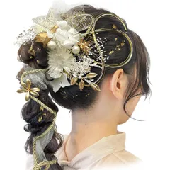 【数量限定】A24110003-01 ヘアアレンジ ネット シルバーデイジー スケルトンリーフ ベリー チュールリボン 和装 結婚式 ウェディング 袴 振袖 プリザーブドフラワー ドライフラワー カスミ草 入学式 卒業式 紫陽花 マム 前撮り 成人式 髪飾り