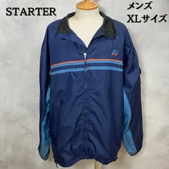 インポート古着　STARTER　スターター　90s〜00s  ナイロンジャケット　ブルゾン　ブルー　XLサイズ　メンズ　【B-1 B-2】