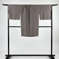 道行 身丈94.5cm 裄丈64cm M 和装コート 角衿 鮫 灰茶 正絹 秀品 【中古】