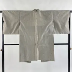 【美品】 羽織 身丈98cm 裄丈65cm M 幾何学 灰色 正絹 秀品 【中古】