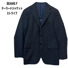 BEAMS F　テーラードジャケット　ストライプ　3ボタン
