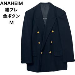 オンワード樫山製 HAMPTON 金ボタン ダブルテーラードジャケット 紺 M