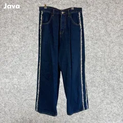 Classical Elf JAVA ダークブルー ワイドレッグデニム フリンジ付き Mサイズ