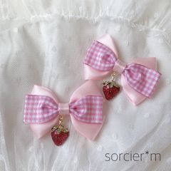 ダブルリボン ピンク ♡ リボン ヘアクリップ 量産型 地雷 ゆめ