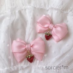 ダブルリボン ピンク ♡ リボン ヘアクリップ 量産型 地雷 ゆめ