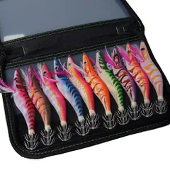ケース フィッシング 釣り 餌木 エギ イカ釣り エギングセット 3号 10本セット セット エギング(ラトル入り)