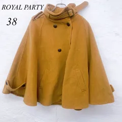 e5760 【ロイヤルパーティー】レディース ポンチョコート 38 ベージュ ケープ風 ダブルボタン フェミニン 上品 アウター