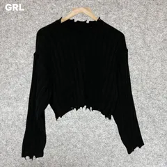 GRL ブラック クロップド ニット セーター Fサイズ