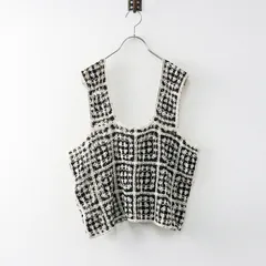 美品 2025SS スタジオクリップ studio CLIP クロシェレースビスチェ ミックス ブラック×アイボリー┃ベスト【2400014661651】