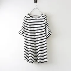 美品 2025SS スタジオクリップ studio CLIP シャドーボーダーBIGT シャツ F ホワイト×ブラック┃カットソー トップス【2400014661736】